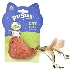 PetStar Игрушка для кошек Птичка с перьями